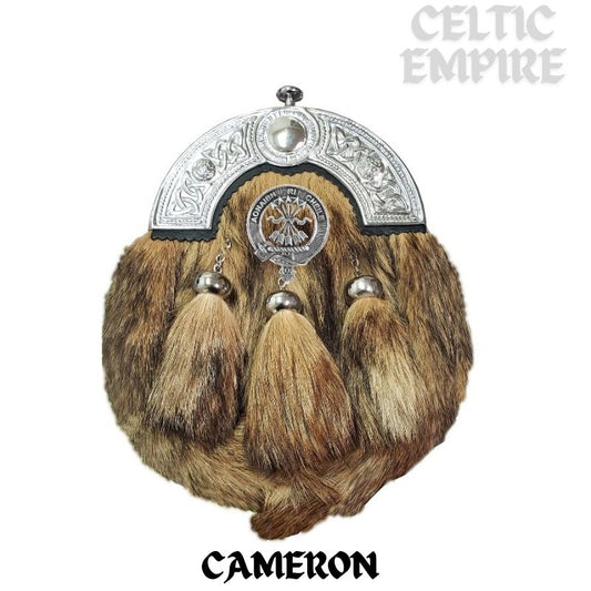 Cameron Scottish Family Clan Crest Badge Dress Fur Sporran