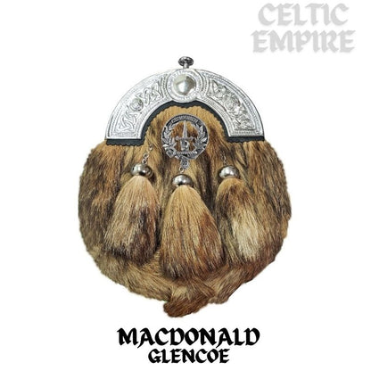 MacDonald (Glencoe) Scottish Family Clan Crest Badge Dress Fur Sporran