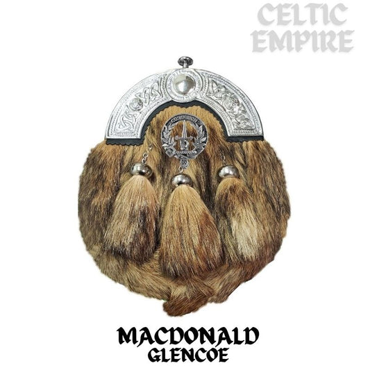 MacDonald (Glencoe) Scottish Family Clan Crest Badge Dress Fur Sporran