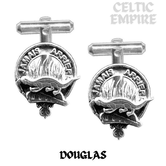 Douglas Family Clan Crest Scottish Cufflinks; Pewter, Sterling Silver and Karat Gold