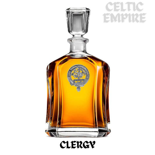 Clergy Family Clan Crest Badge Whiskey Decanter
