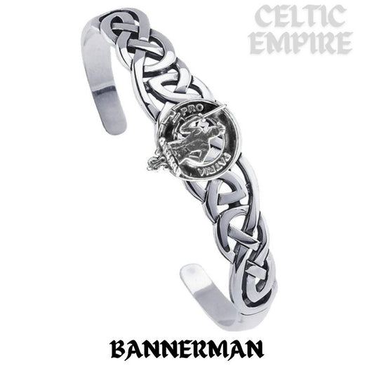 Bannerman Family Clan Crest Celtic Cuff Bracelet
