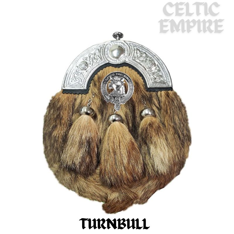 Turnbull Scottish Family Clan Crest Badge Dress Fur Sporran