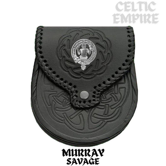 Murray (Savage) Scottish Family Clan Badge Sporran, Leather