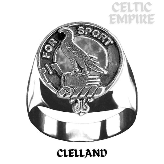 Clelland Scottish Family Clan Crest Ring  ~  Sterling Silver and Karat Gold