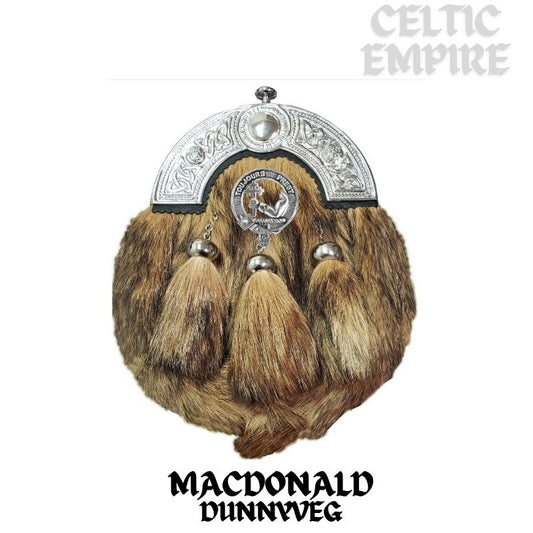 MacDonald (Dunnyveg) Scottish Family Clan Crest Badge Dress Fur Sporran