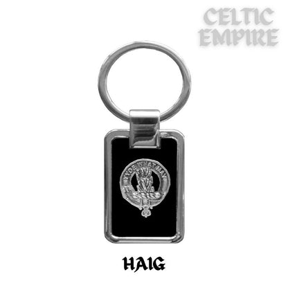 Haig Family Clan Black Stainless Key Ring