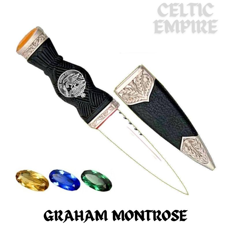Graham (Montrose) Family Clan Crest Sgian Dubh, Scottish Knife