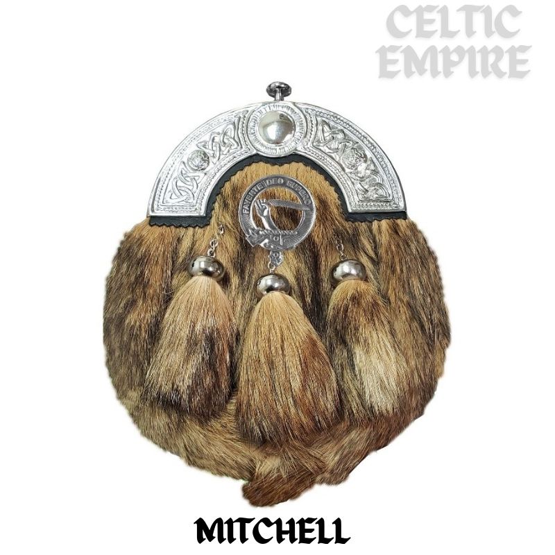 Mitchell Scottish Family Clan Crest Badge Dress Fur Sporran