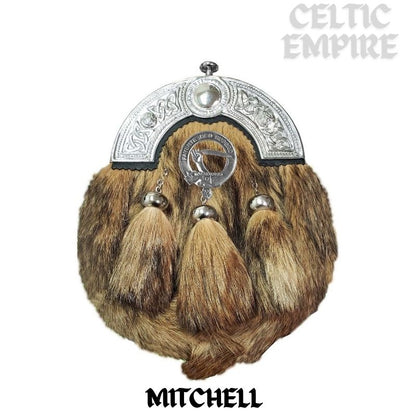 Mitchell Scottish Family Clan Crest Badge Dress Fur Sporran