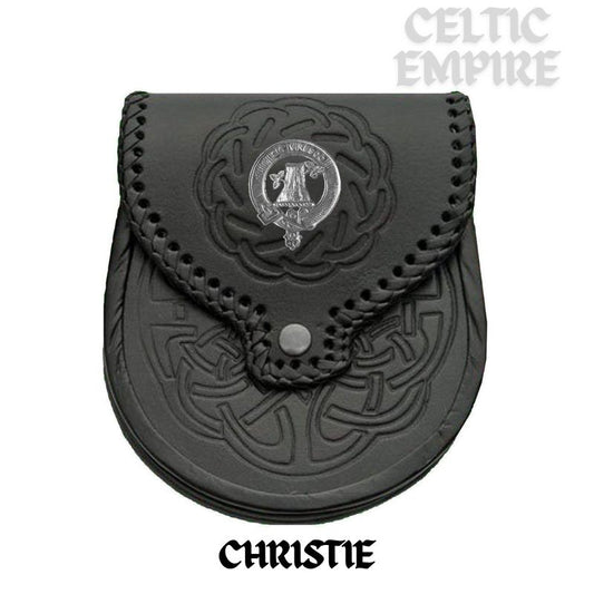 Christie Scottish Family Clan Badge Sporran, Leather