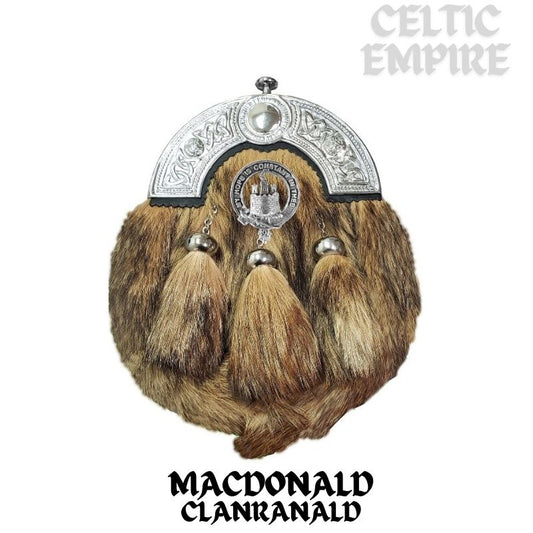MacDonald (Family ClanRanald) Scottish Family Clan Crest Badge Dress Fur Sporran