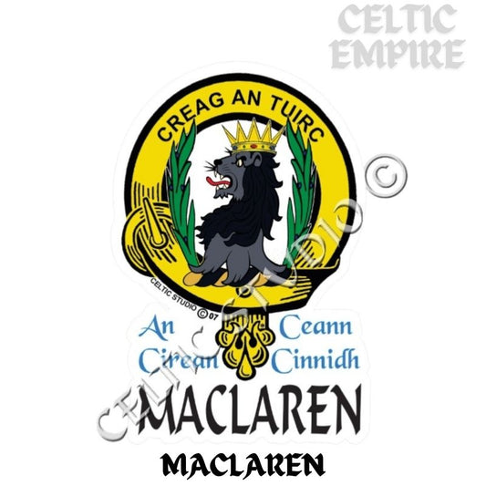 Maclaren Family Clan Crest Decal | Custom Scottish Heritage Car & Laptop Stickers