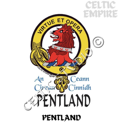Pentland Family Clan Crest Decal | Custom Scottish Heritage Car & Laptop Stickers