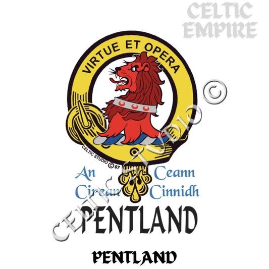 Pentland Family Clan Crest Decal | Custom Scottish Heritage Car & Laptop Stickers