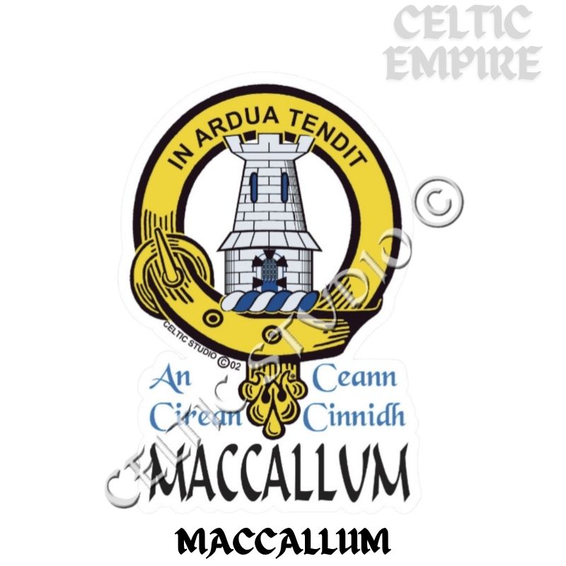 Maccallum Family Clan Crest Decal | Custom Scottish Heritage Car & Laptop Stickers