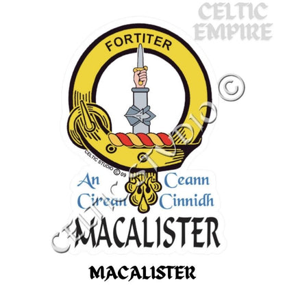 Macalister Family Clan Crest Decal | Custom Scottish Heritage Car & Laptop Stickers