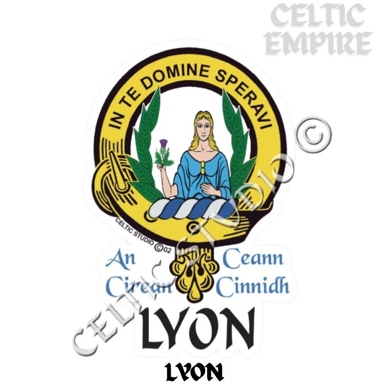 Lyon Family Clan Crest Decal | Custom Scottish Heritage Car & Laptop Stickers