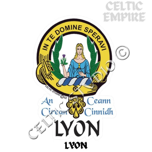 Lyon Family Clan Crest Decal | Custom Scottish Heritage Car & Laptop Stickers