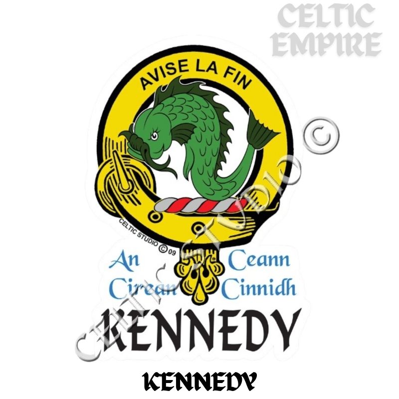 Kennedy Family Clan Crest Decal | Custom Scottish Heritage Car & Laptop Stickers