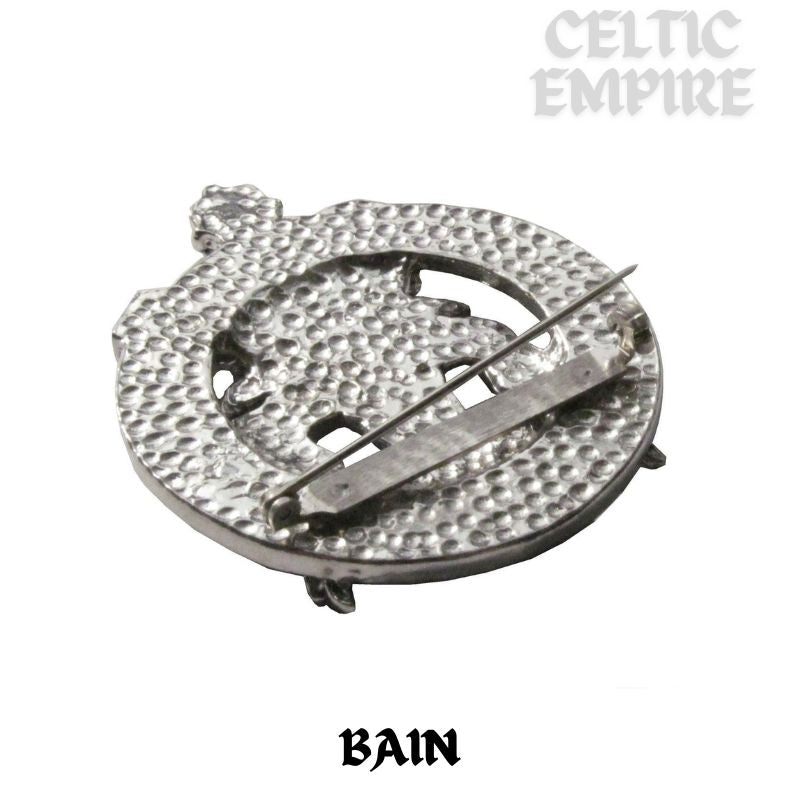 Bain Family Clan Crest Scottish Pewter Cap Badge