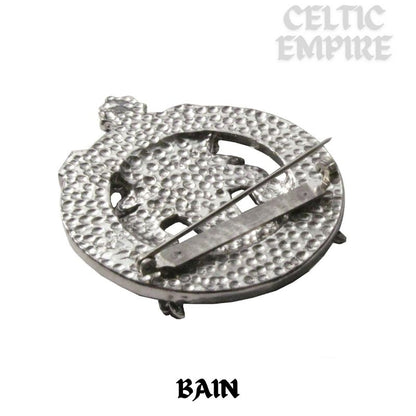 Bain Family Clan Crest Scottish Pewter Cap Badge