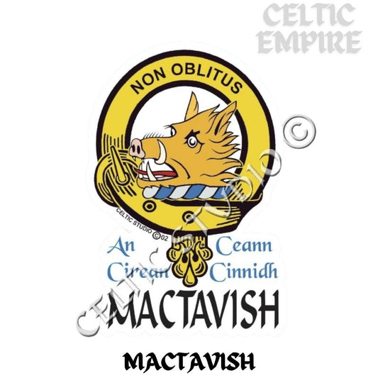 Mactavish Family Clan Crest Decal | Custom Scottish Heritage Car & Laptop Stickers