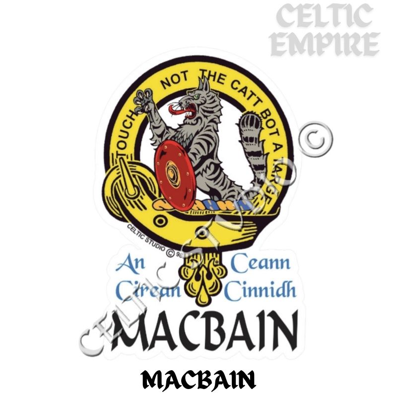 Macbain Family Clan Crest Decal | Custom Scottish Heritage Car & Laptop Stickers