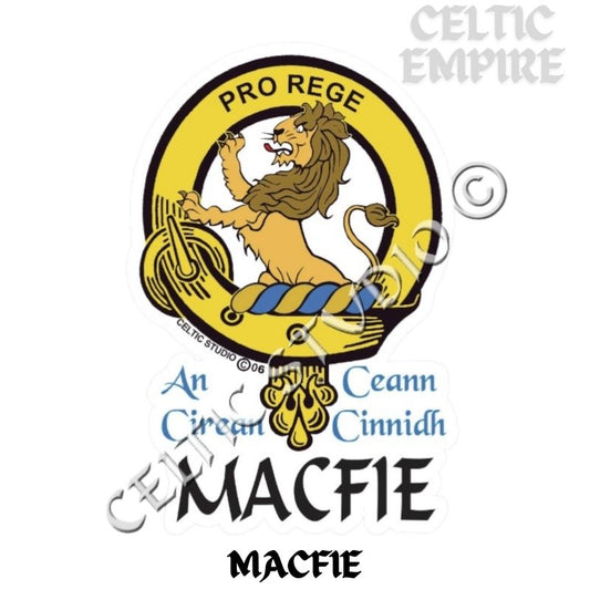 Macfie Family Clan Crest Decal | Custom Scottish Heritage Car & Laptop Stickers