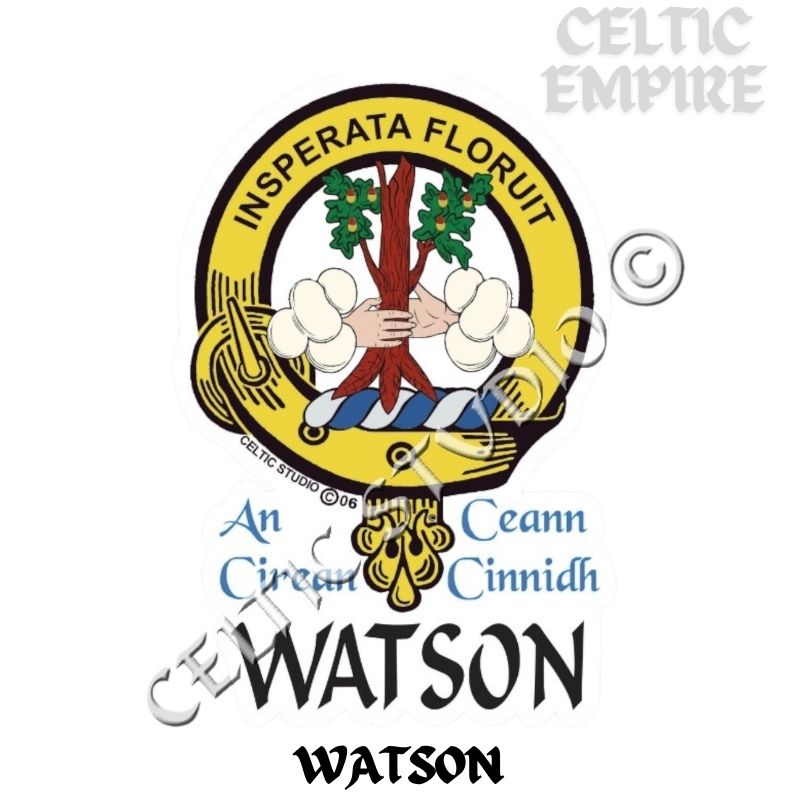 Watson Family Clan Crest Decal | Custom Scottish Heritage Car & Laptop Stickers