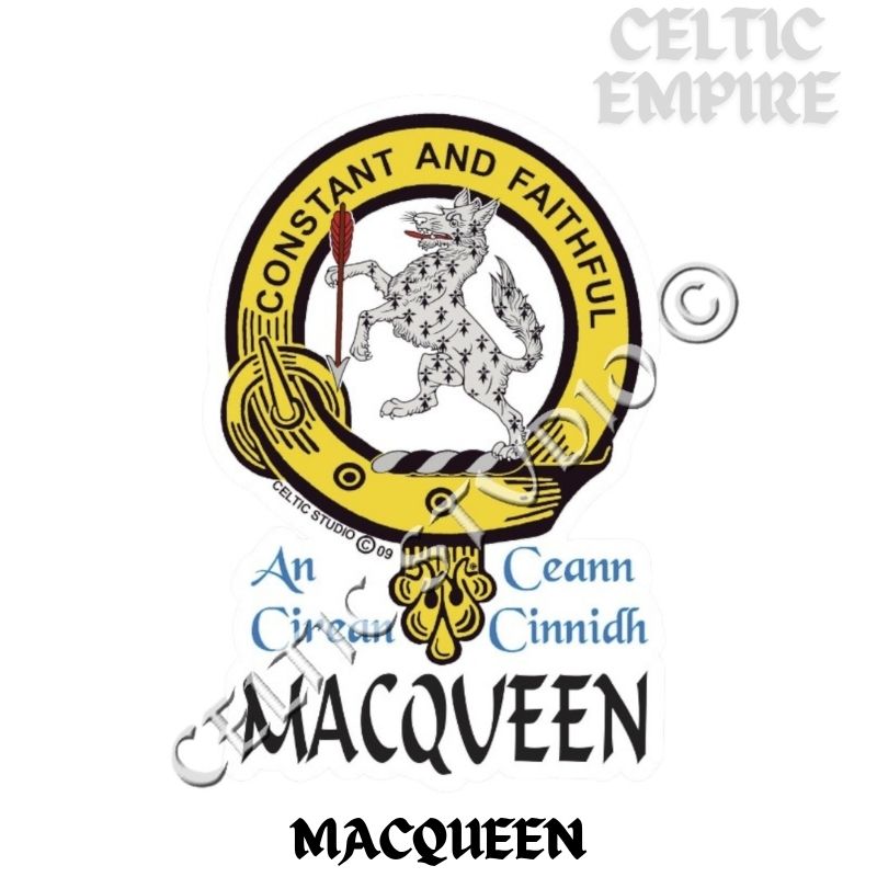 Macqueen Family Clan Crest Decal | Custom Scottish Heritage Car & Laptop Stickers