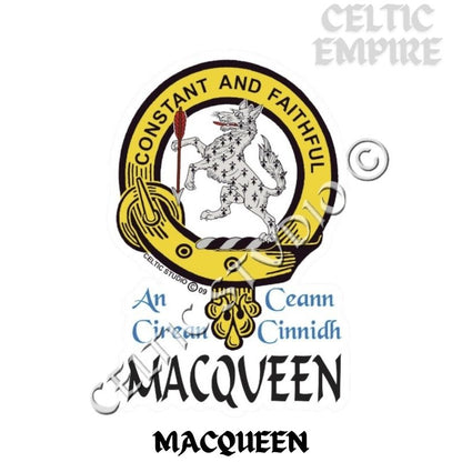 Macqueen Family Clan Crest Decal | Custom Scottish Heritage Car & Laptop Stickers