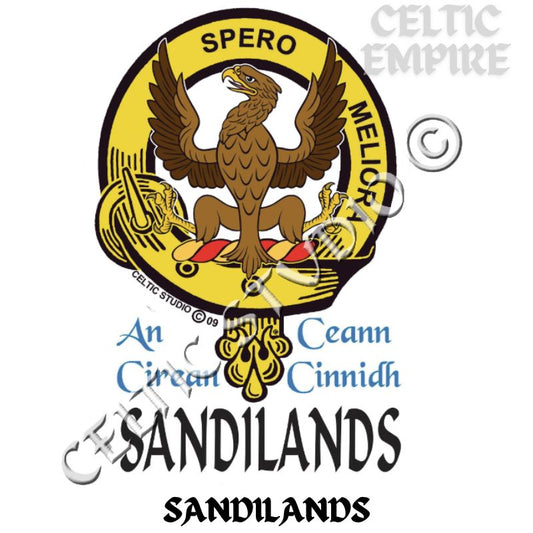 Sandilands Family Clan Crest Decal | Custom Scottish Heritage Car & Laptop Stickers