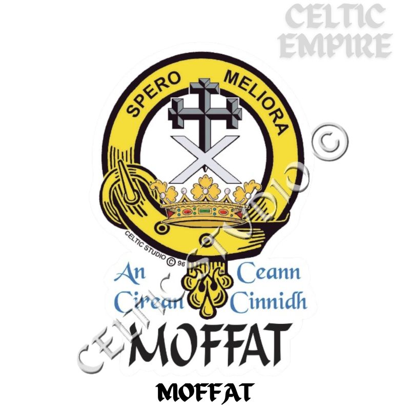 Moffat Family Clan Crest Decal | Custom Scottish Heritage Car & Laptop Stickers