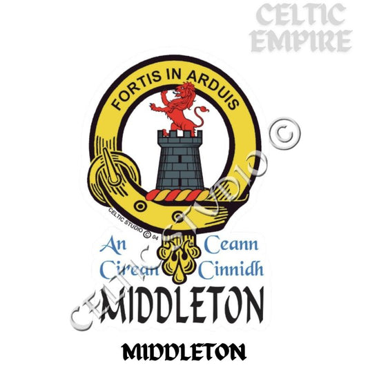 Middleton Family Clan Crest Decal | Custom Scottish Heritage Car & Laptop Stickers