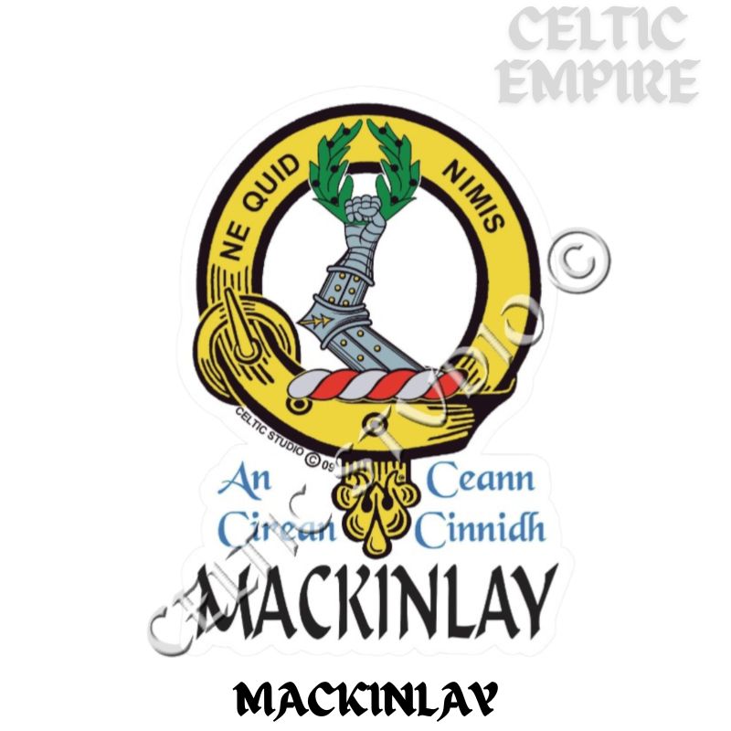 Mackinlay Family Clan Crest Decal | Custom Scottish Heritage Car & Laptop Stickers