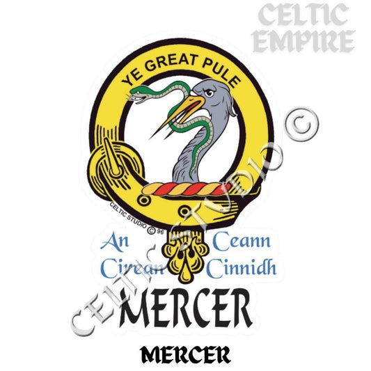 Mercer Family Clan Crest Decal | Custom Scottish Heritage Car & Laptop Stickers