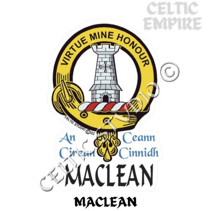 Maclean Family Clan Crest Decal | Custom Scottish Heritage Car & Laptop Stickers
