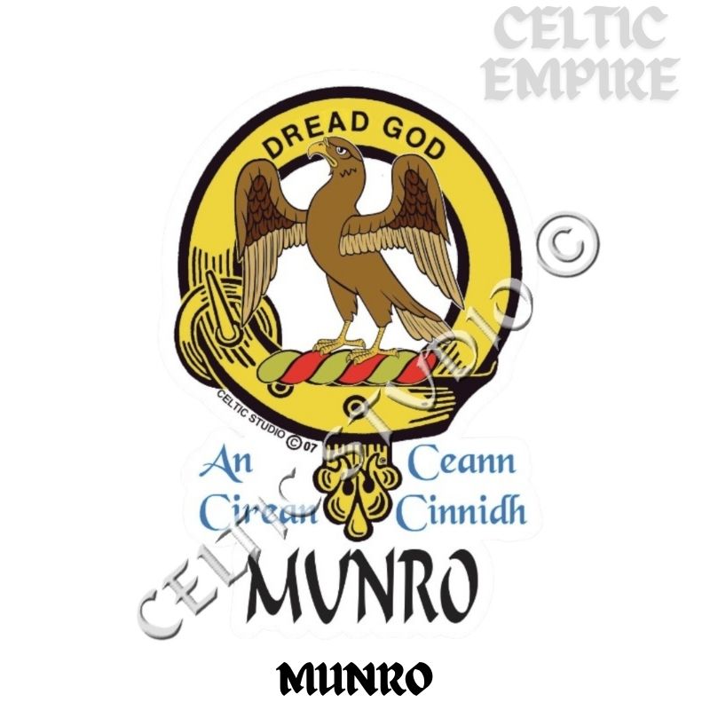 Munro Family Clan Crest Decal | Custom Scottish Heritage Car & Laptop Stickers