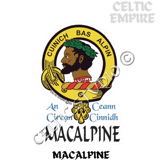 Macalpine Family Clan Crest Decal | Custom Scottish Heritage Car & Laptop Stickers