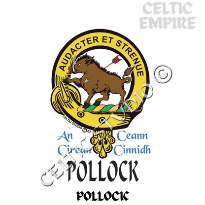 Pollock Family Clan Crest Decal | Custom Scottish Heritage Car & Laptop Stickers
