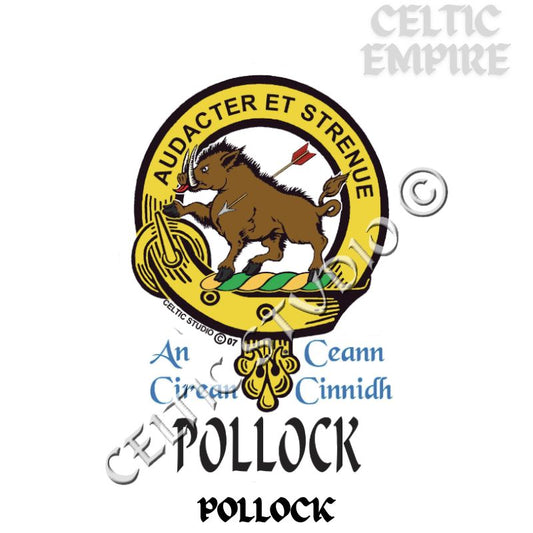 Pollock Family Clan Crest Decal | Custom Scottish Heritage Car & Laptop Stickers