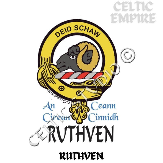 Ruthven Family Clan Crest Decal | Custom Scottish Heritage Car & Laptop Stickers
