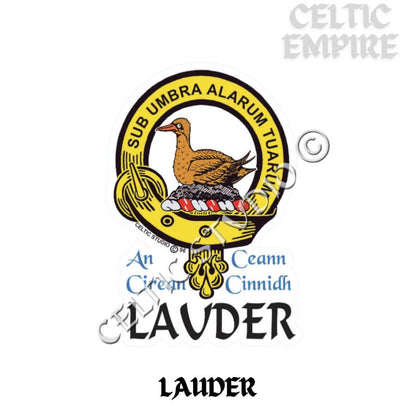 Lauder Family Clan Crest Decal | Custom Scottish Heritage Car & Laptop Stickers