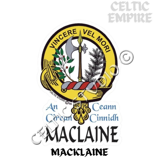 Maclaine Family Clan Crest Decal | Custom Scottish Heritage Car & Laptop Stickers