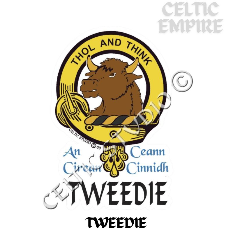 Tweedie Family Clan Crest Decal | Custom Scottish Heritage Car & Laptop Stickers