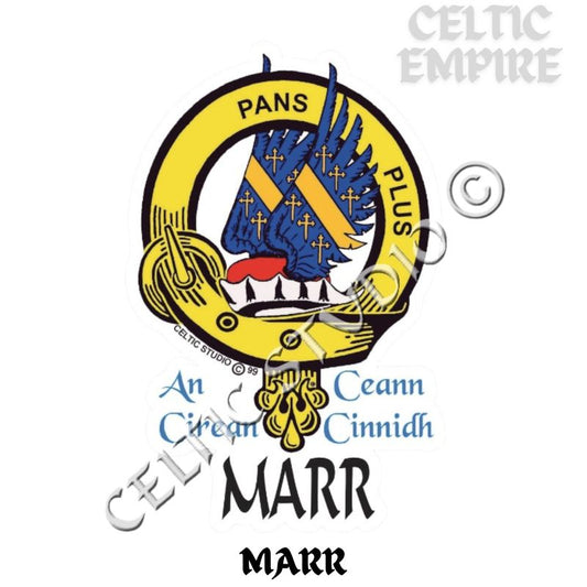 Marr Family Clan Crest Decal | Custom Scottish Heritage Car & Laptop Stickers