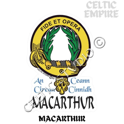 Macarthur Family Clan Crest Decal | Custom Scottish Heritage Car & Laptop Stickers