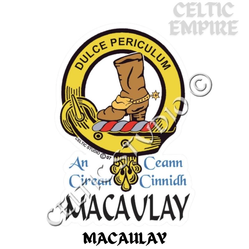 Macaulay Family Clan Crest Decal | Custom Scottish Heritage Car & Laptop Stickers
