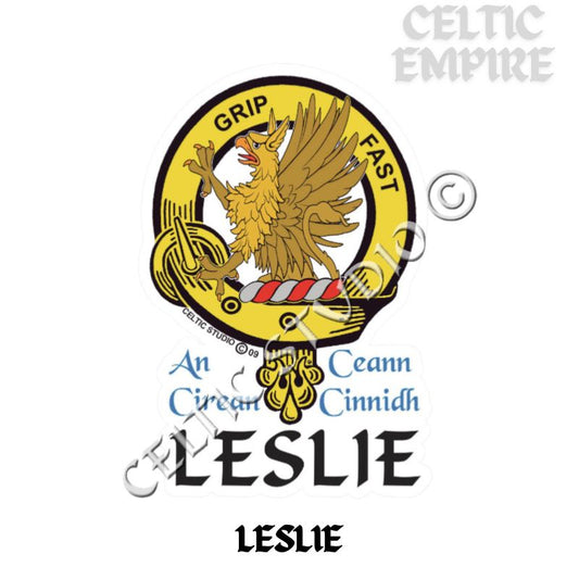 Leslie Family Clan Crest Decal | Custom Scottish Heritage Car & Laptop Stickers